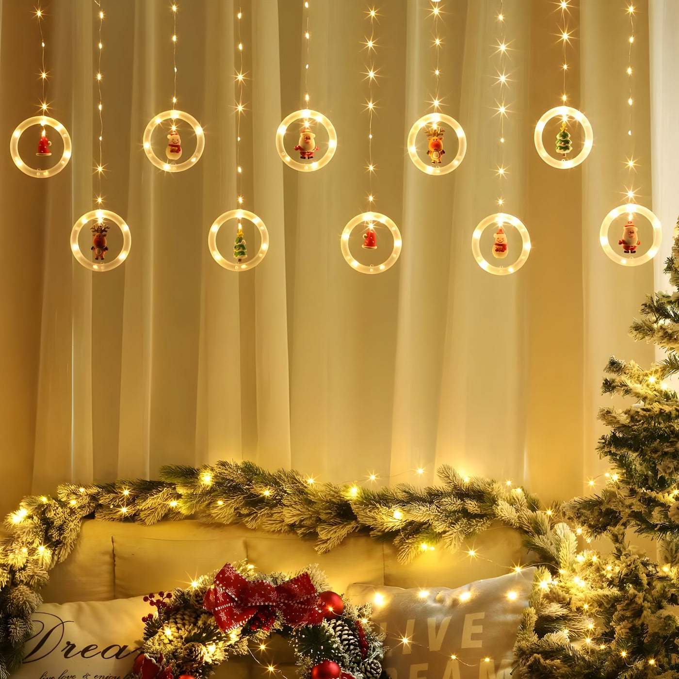 Santa LED Christmas Lights - Festive Glow for Holiday Decorations