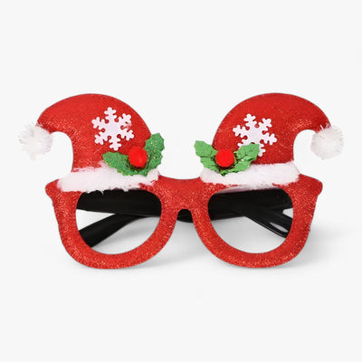 Festive Celebrant | Christmas Glasses with Santa, Christmas Tree, and Snowman - Fun Accessories for Festive Photos