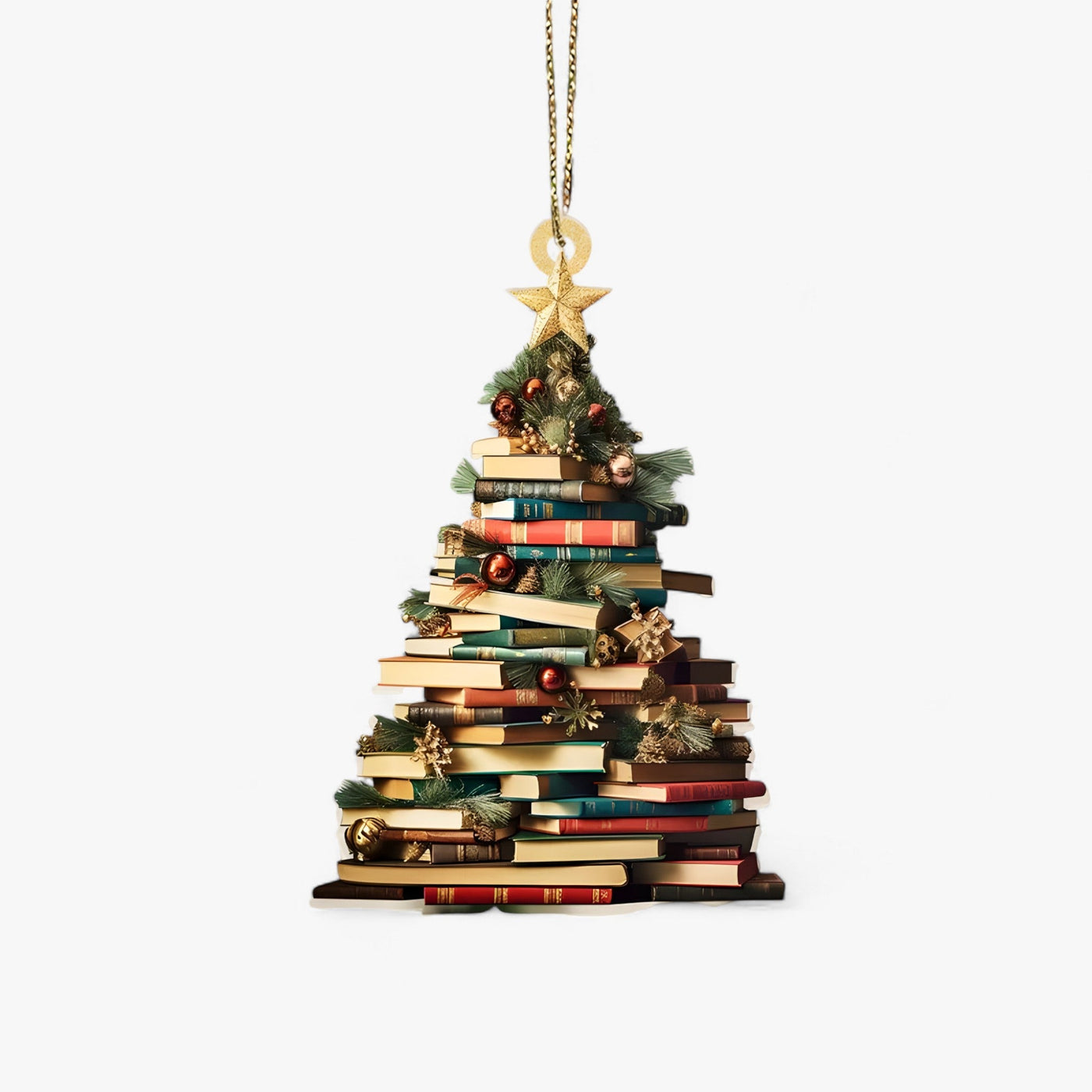 Book Lover | Flat 2D Acrylic Books Hanging - Creative Christmas Decoration for Home and Window
