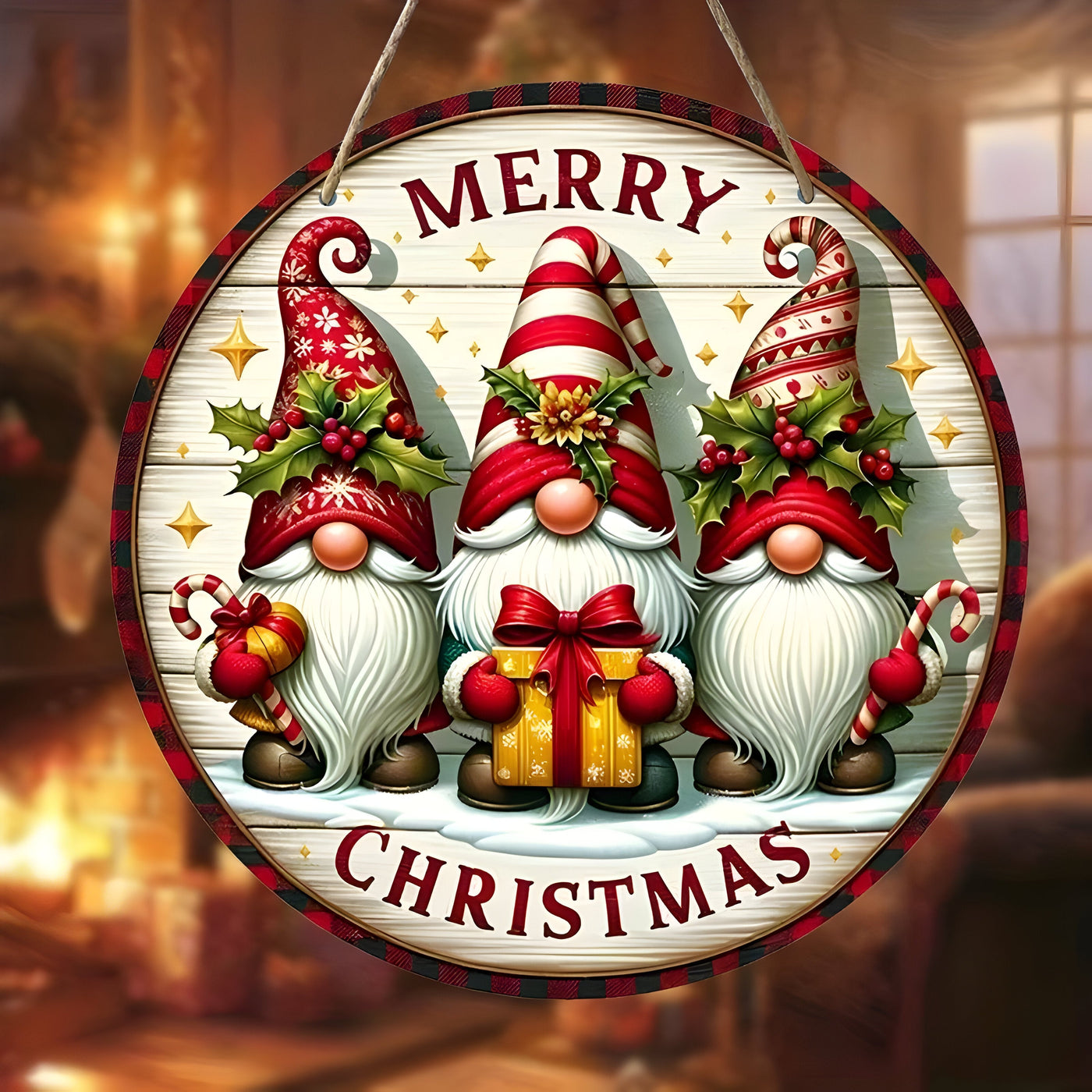 Emily's Party Decoration | Wooden Christmas Gnome Panel - Add a Whimsical Touch