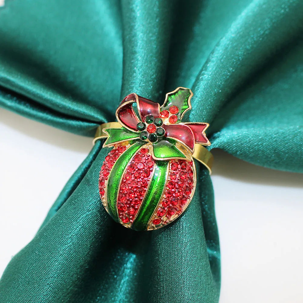 Holiday Elegance | 6 Christmas Napkin Rings with Pine Cones - Perfect