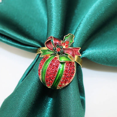 Holiday Elegance | 6 Christmas Napkin Rings with Pine Cones - Perfect
