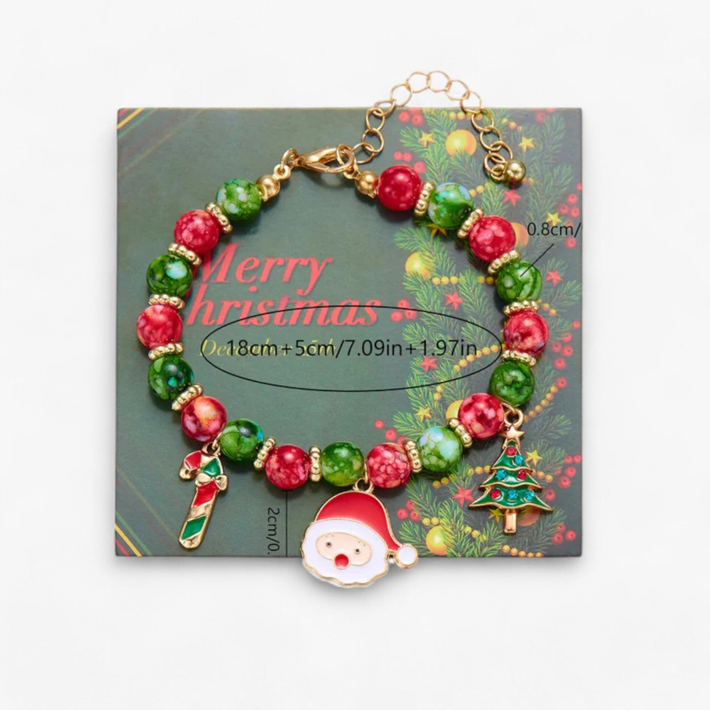 Festive Jewelry | Red and Green Plastic Bead Bracelets – Trendy Christmas Accessories for Men and Women