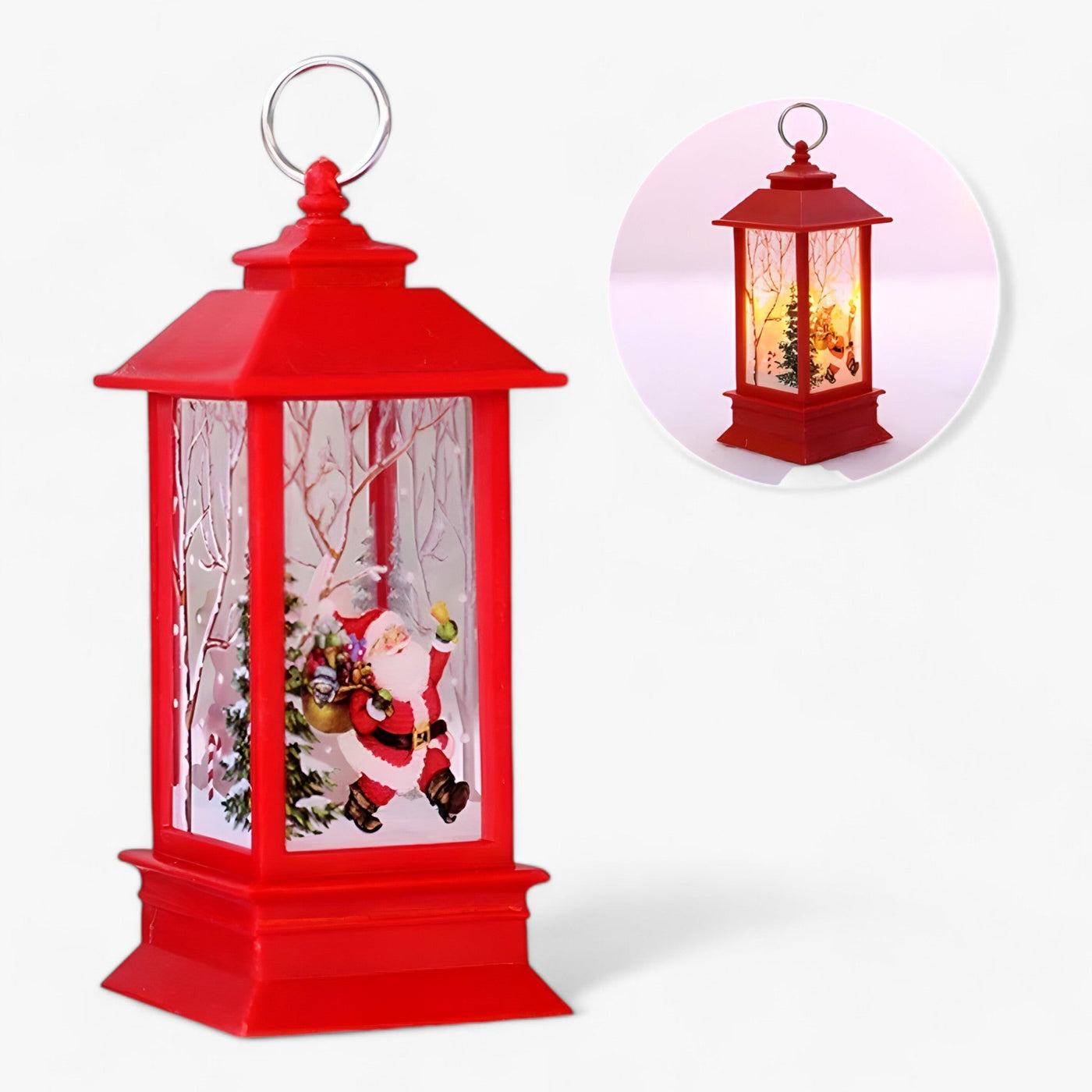 Krisy Santa & Snowman Decorative LED Table Lantern - Fairy Light for Christmas Decoration