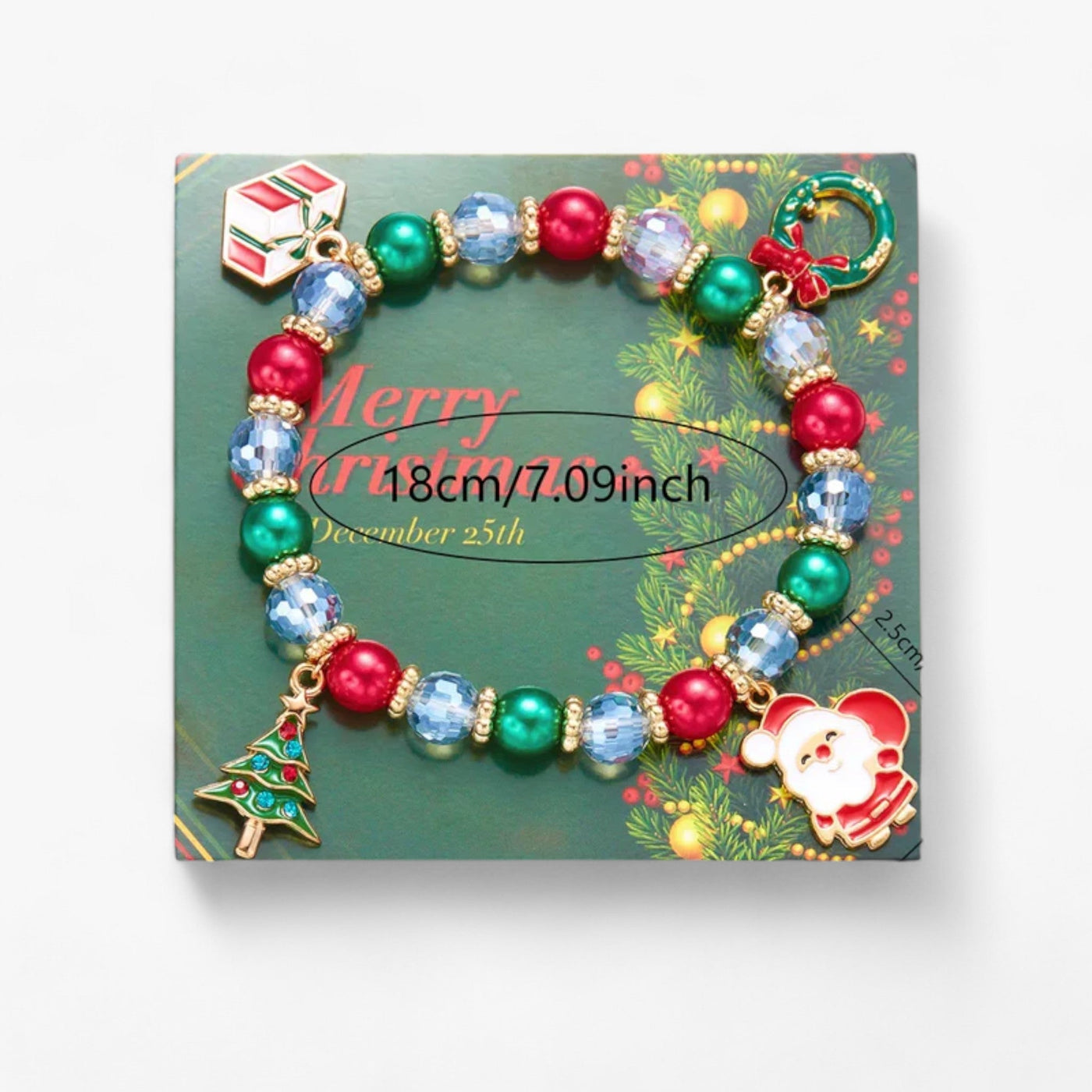 Festive Jewelry | Red and Green Plastic Bead Bracelets – Trendy Christmas Accessories for Men and Women