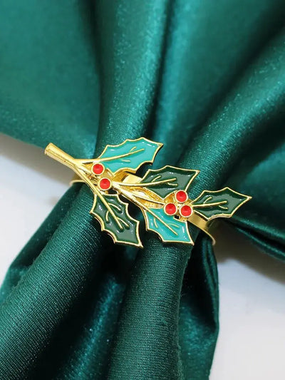 Holiday Elegance | 6 Christmas Napkin Rings with Pine Cones - Perfect
