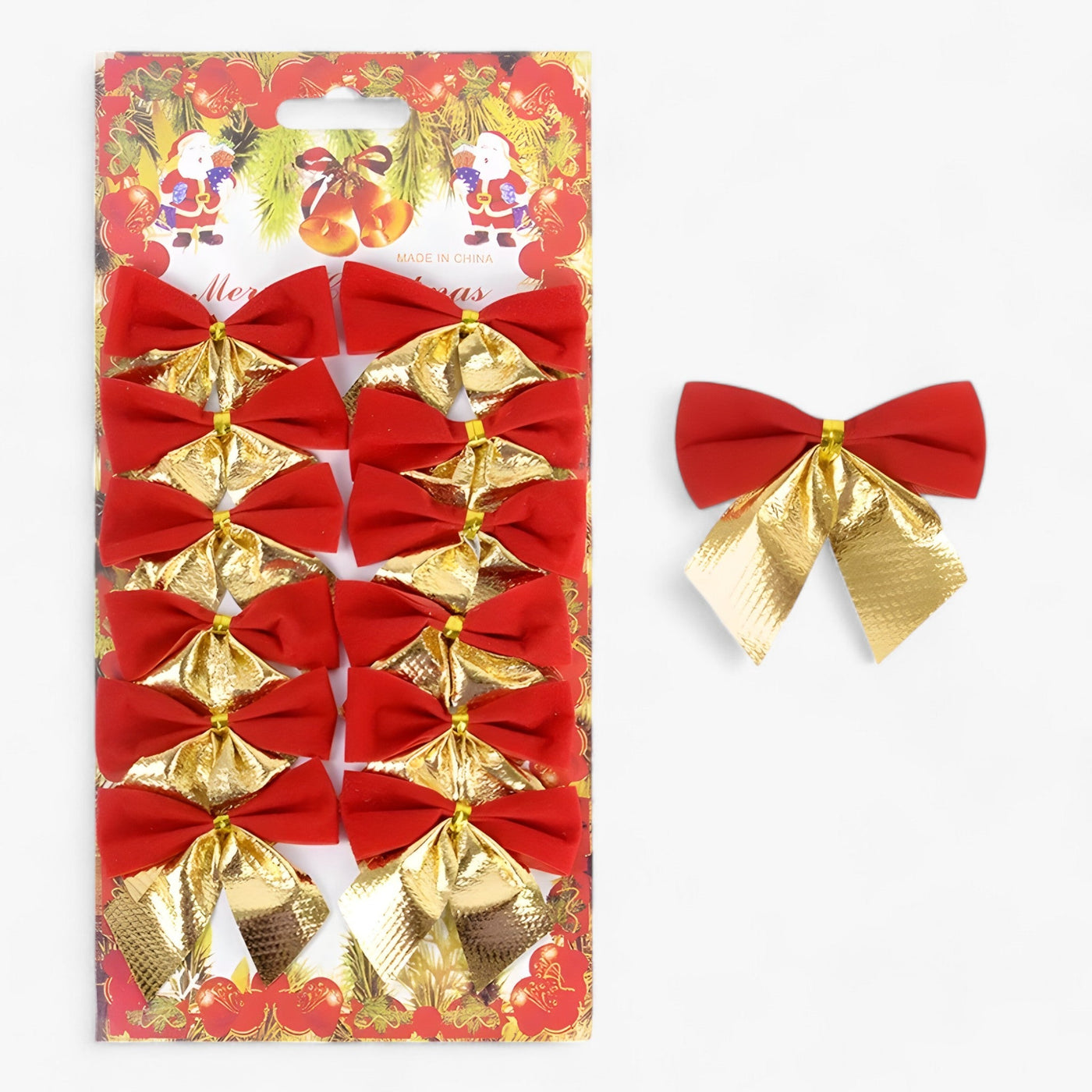 Christmas Decoration | Mini Red and Gold Bowties - Perfect for DIY and Gift Decoration