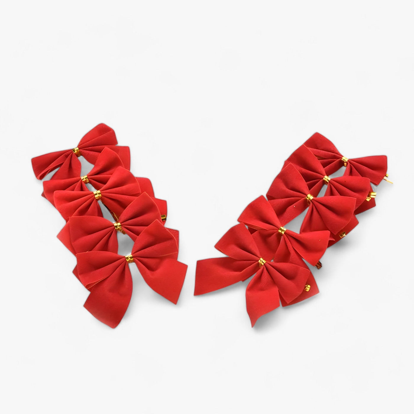 Christmas Decorator | 12 Red Bows - Festive and Elegant Decoration for the Christmas Tree