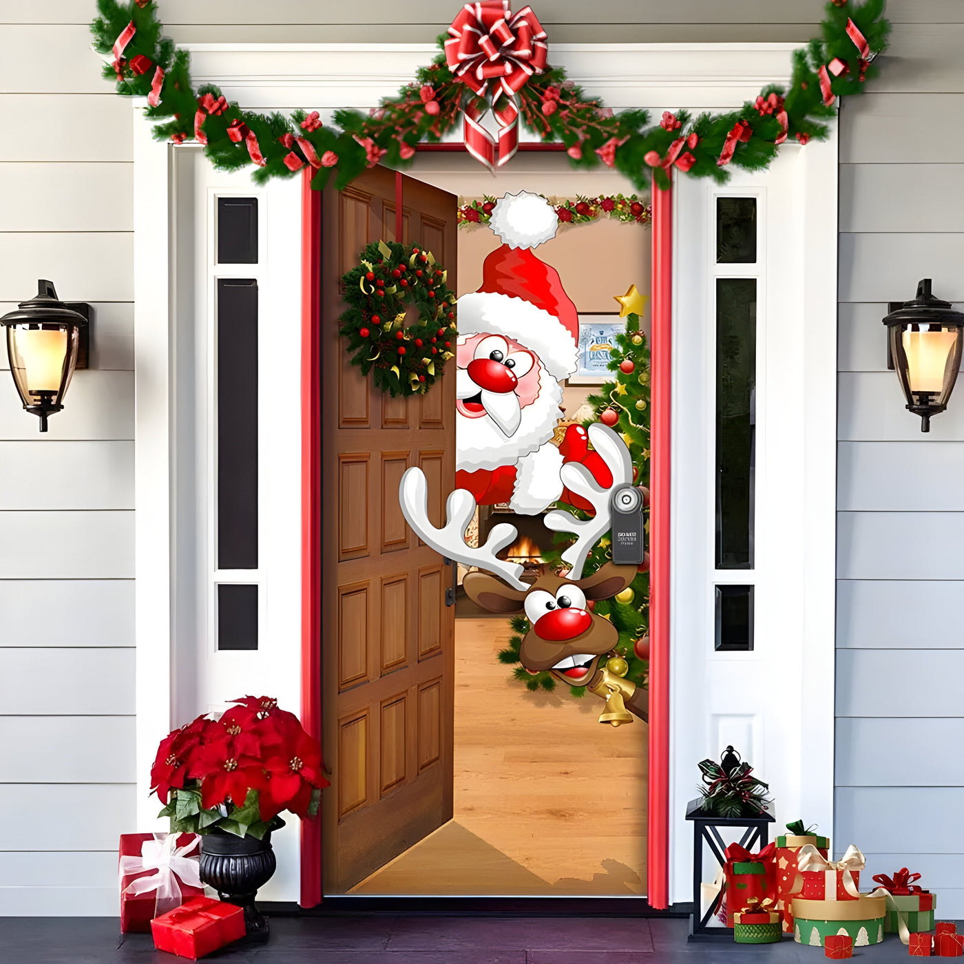 HolidayCheer | Christmas Background Banner Made of Polyester - Create a Festive Atmosphere for Your Decorations