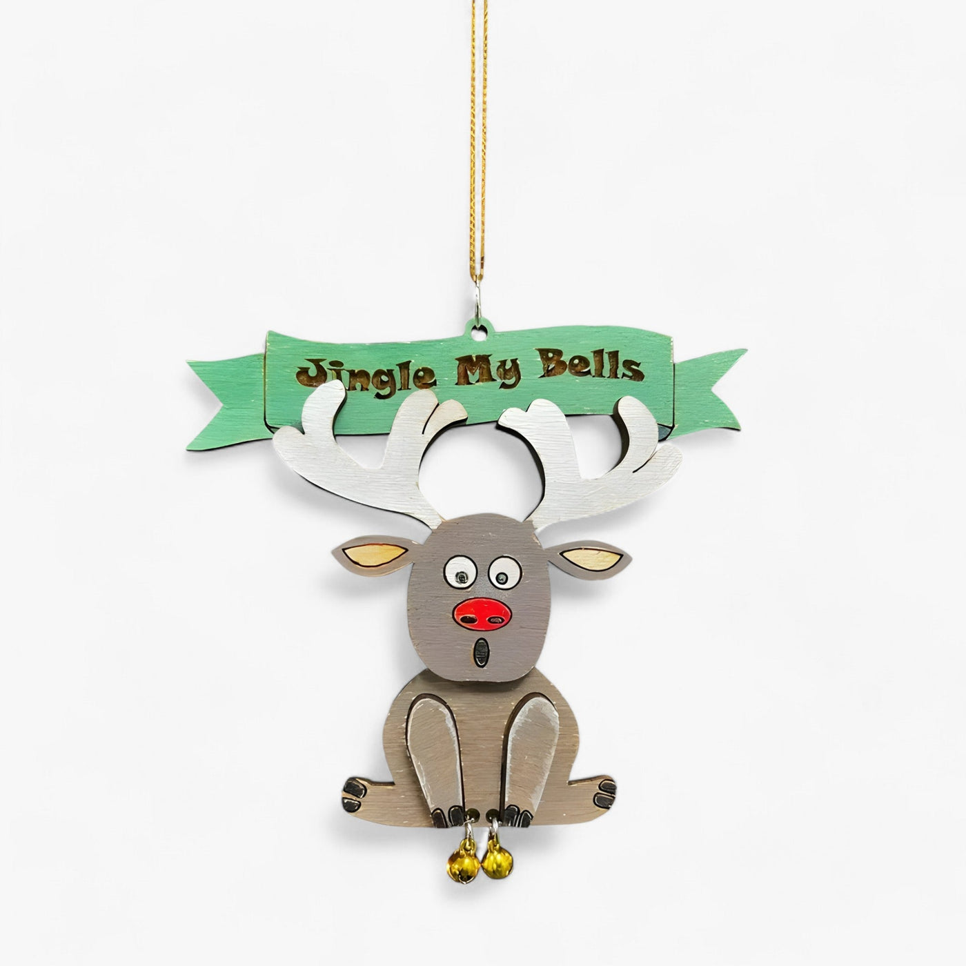 Jingle My Bells | Funny Christmas Ornament - Bell Hanger Santa for Christmas Tree and New Year Decoration