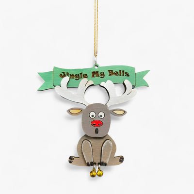 Jingle My Bells | Funny Christmas Ornament - Bell Hanger Santa for Christmas Tree and New Year Decoration