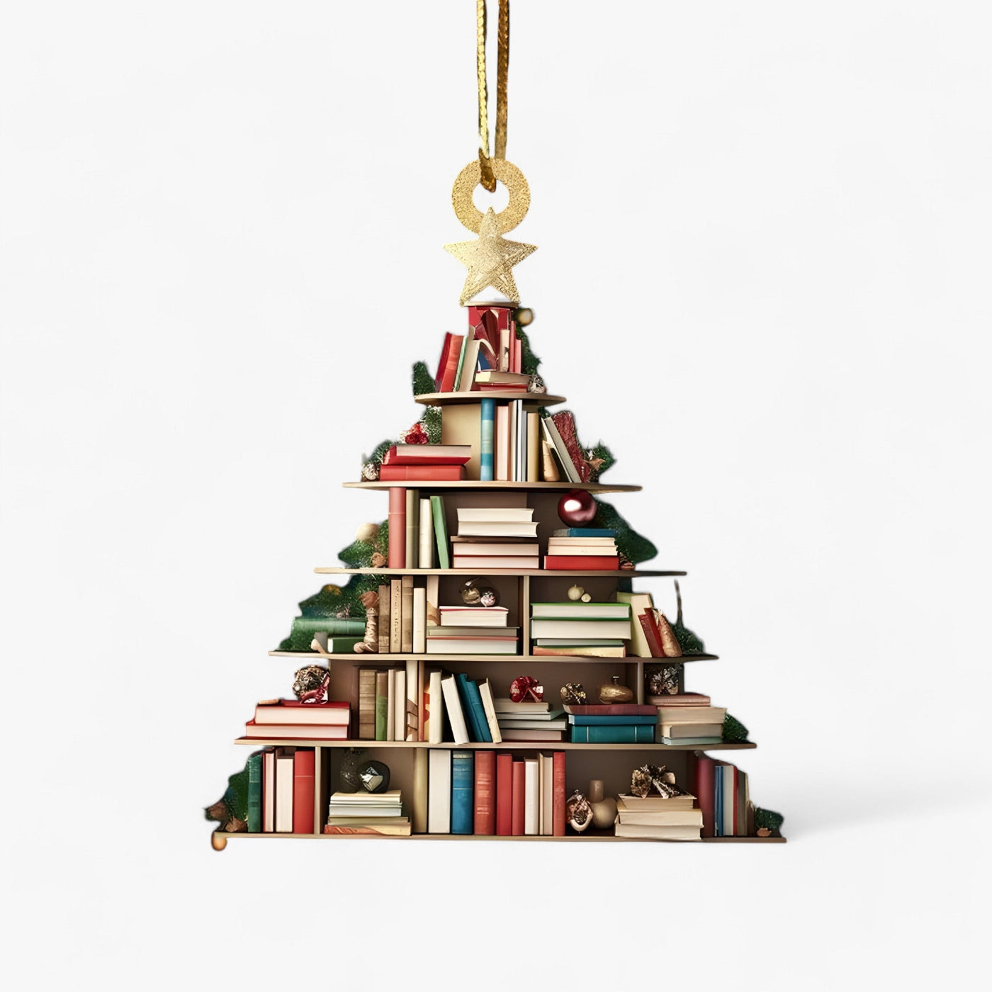 Book Lover | Flat 2D Acrylic Books Hanging - Creative Christmas Decoration for Home and Window