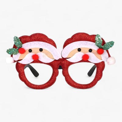 Festive Celebrant | Christmas Glasses with Santa, Christmas Tree, and Snowman - Fun Accessories for Festive Photos