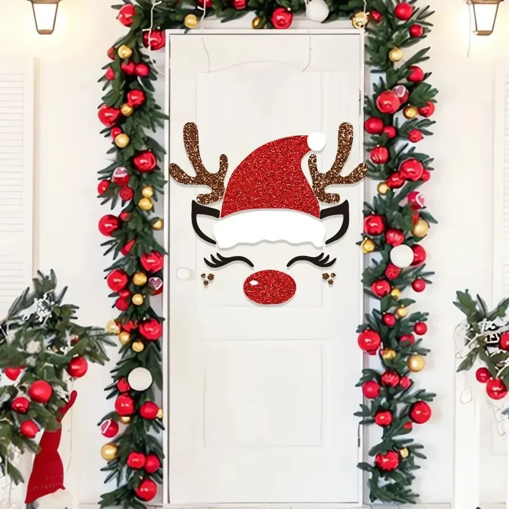 Fristy | Felt Christmas Stickers for Doors and Windows - Festive Decoration for Home