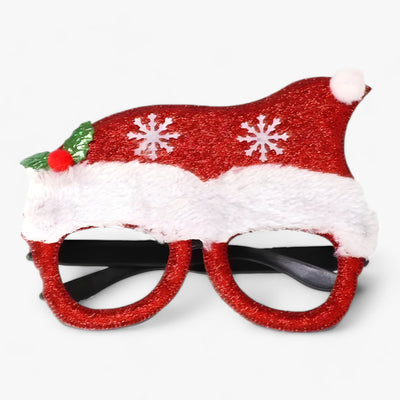 Festive Celebrant | Christmas Glasses with Santa, Christmas Tree, and Snowman - Fun Accessories for Festive Photos