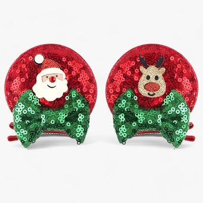 Christmas Hair Accessories | Disney Mouse Ears Hair Clips - Sparkling Fun for the Holidays