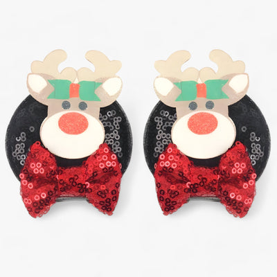 Christmas Hair Accessories | Disney Mouse Ears Hair Clips - Sparkling Fun for the Holidays