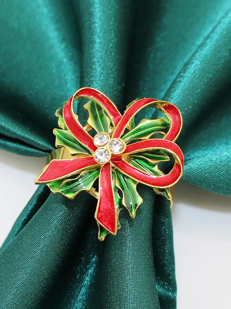 Holiday Elegance | 6 Christmas Napkin Rings with Pine Cones - Perfect