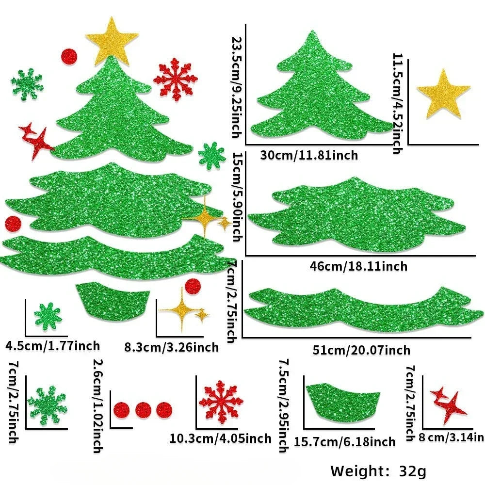 Fristy | Felt Christmas Stickers for Doors and Windows - Festive Decoration for Home