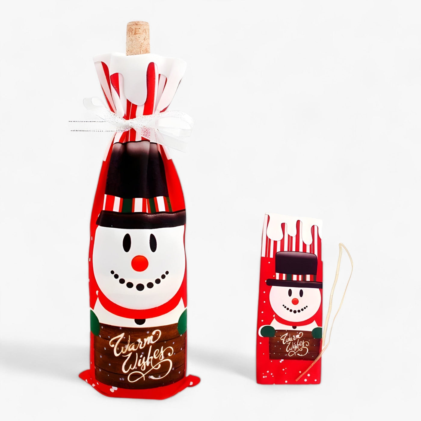 FengRise Decoration | Santa Bottle Cover - Christmas Stocking Gift Holder - Christmas Tableware - New Year's Gift