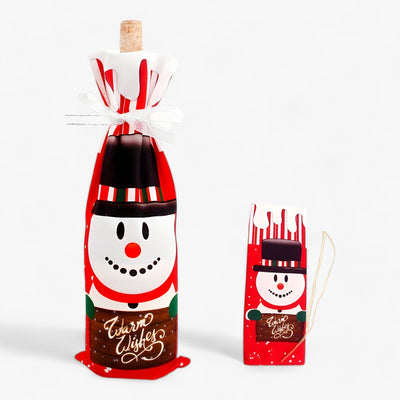 FengRise Decoration | Santa Bottle Cover - Christmas Stocking Gift Holder - Christmas Tableware - New Year's Gift