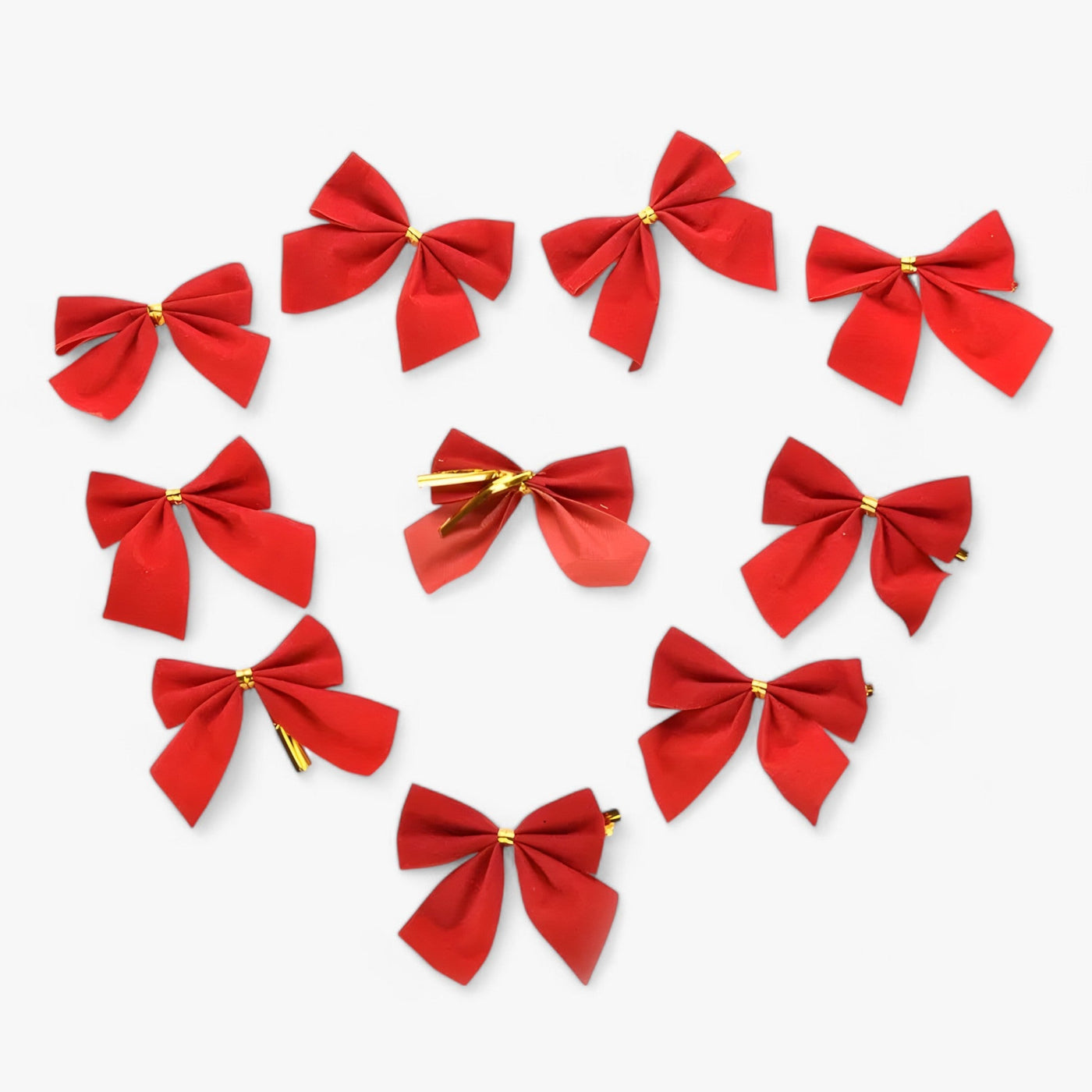 Christmas Decorator | 12 Red Bows - Festive and Elegant Decoration for the Christmas Tree