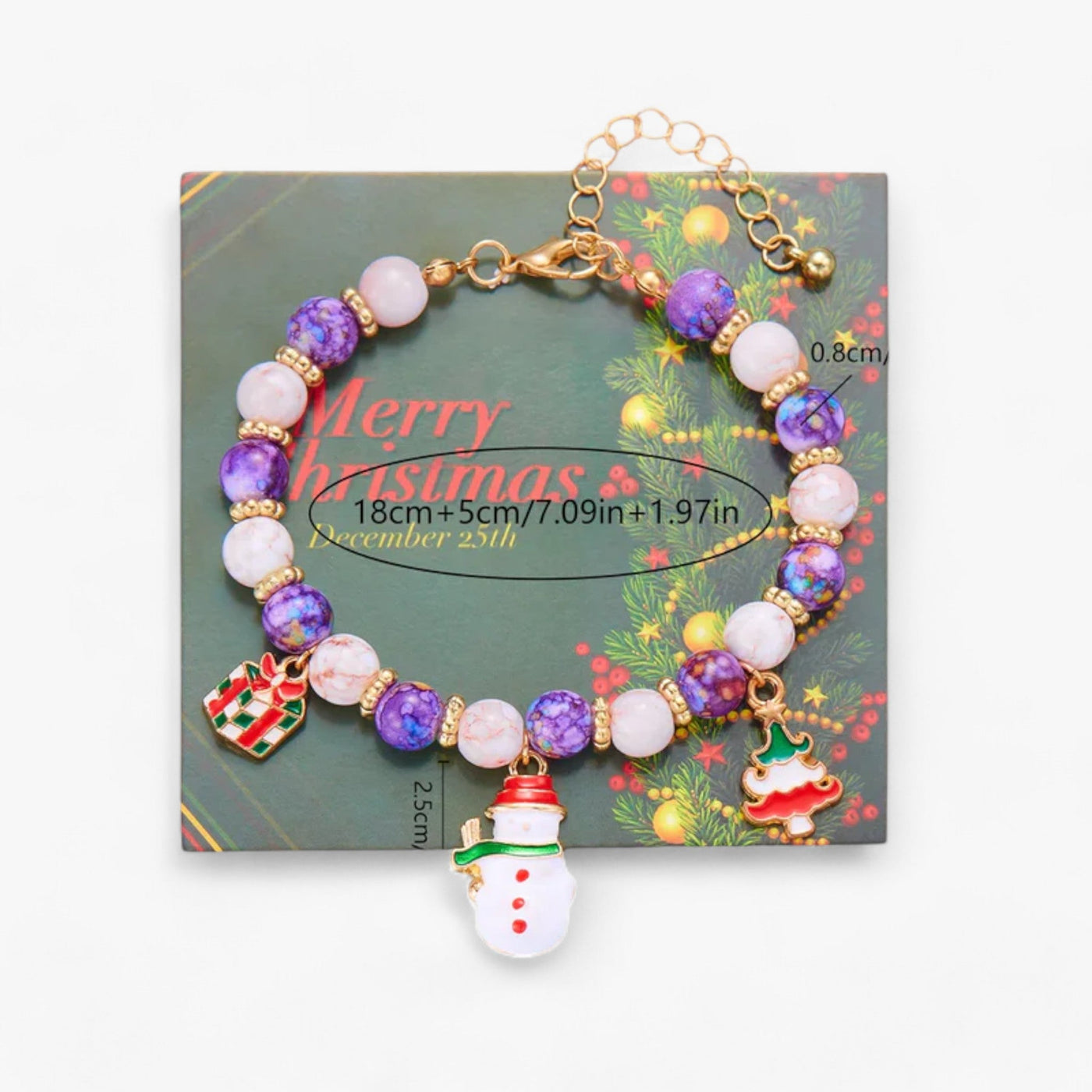 Festive Jewelry | Red and Green Plastic Bead Bracelets – Trendy Christmas Accessories for Men and Women