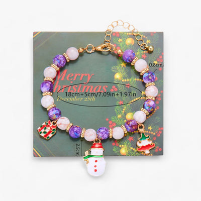 Festive Jewelry | Red and Green Plastic Bead Bracelets – Trendy Christmas Accessories for Men and Women