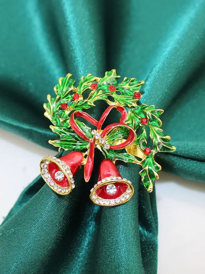Holiday Elegance | 6 Christmas Napkin Rings with Pine Cones - Perfect