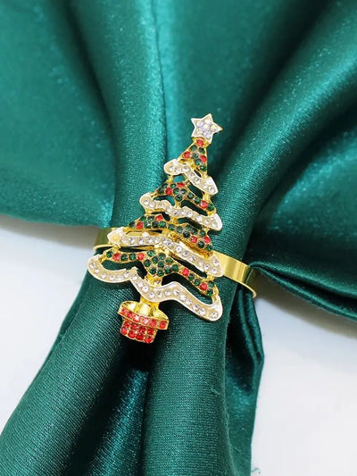 Holiday Elegance | 6 Christmas Napkin Rings with Pine Cones - Perfect