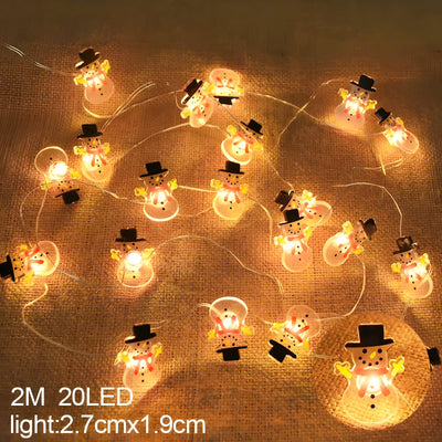 TwinkleLights | LED String Lights 20LED - Illuminate Your Parties with Santa and Snowflakes