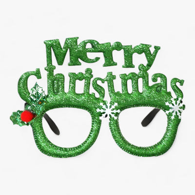 Festive Celebrant | Christmas Glasses with Santa, Christmas Tree, and Snowman - Fun Accessories for Festive Photos