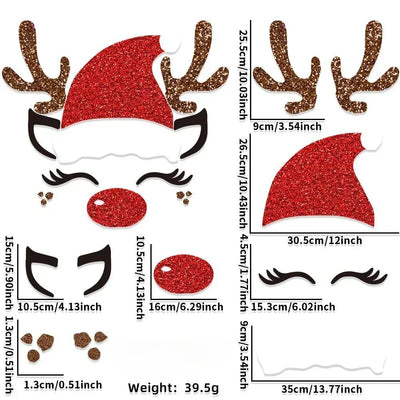 Fristy | Felt Christmas Stickers for Doors and Windows - Festive Decoration for Home