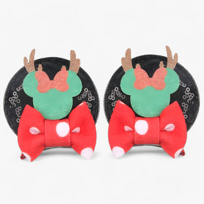 Christmas Hair Accessories | Disney Mouse Ears Hair Clips - Sparkling Fun for the Holidays