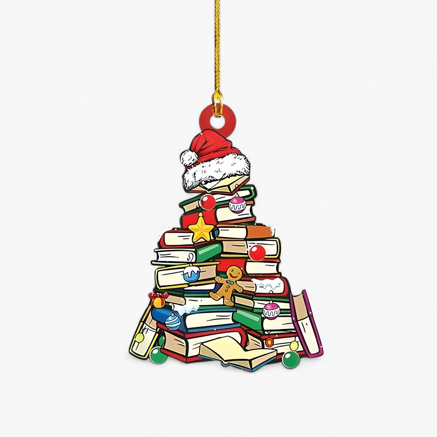 Book Lover | Flat 2D Acrylic Books Hanging - Creative Christmas Decoration for Home and Window