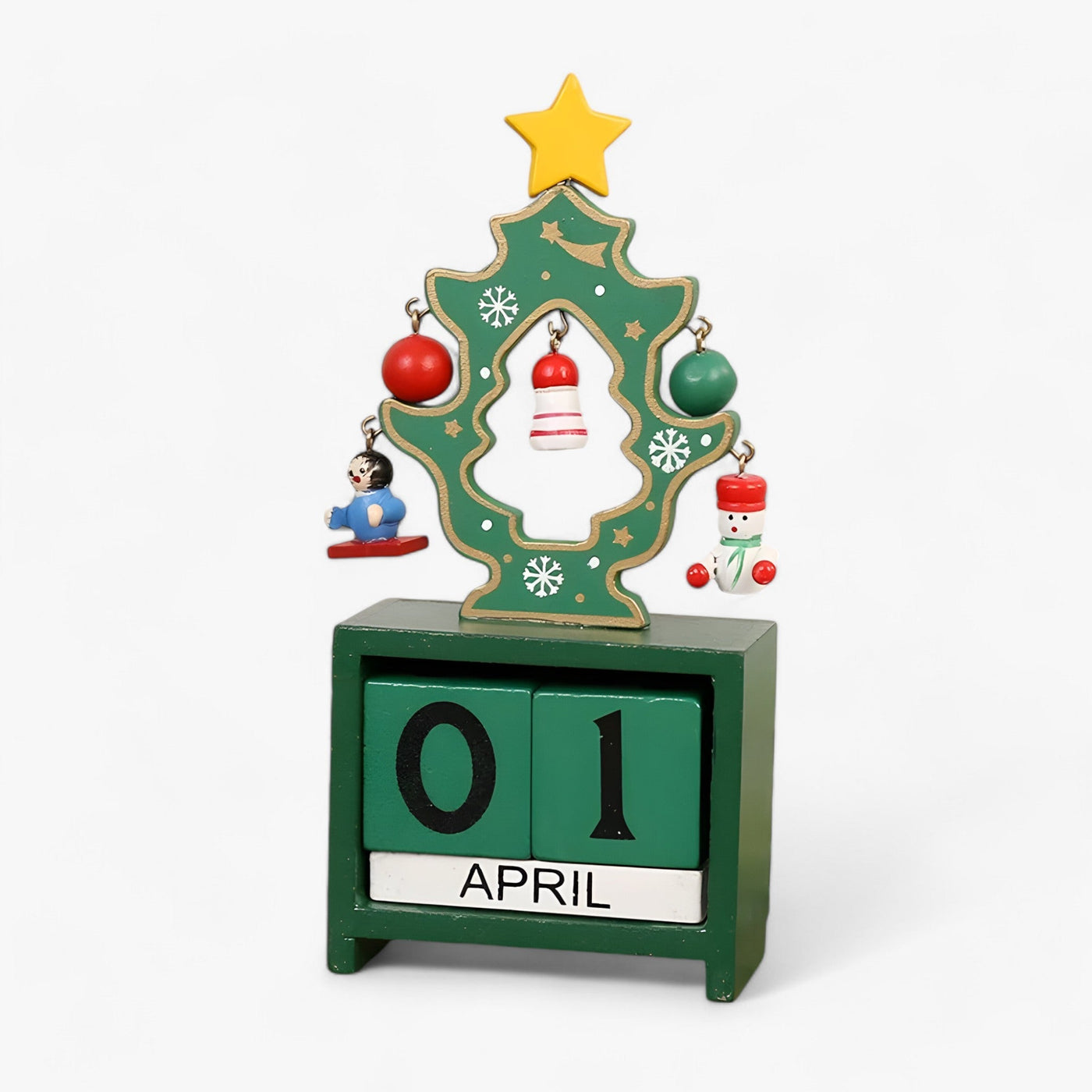 Holiday Countdown Magic | Wooden Christmas Calendar with Santa Claus and Snowman - Add Excitement to Your Celebrations