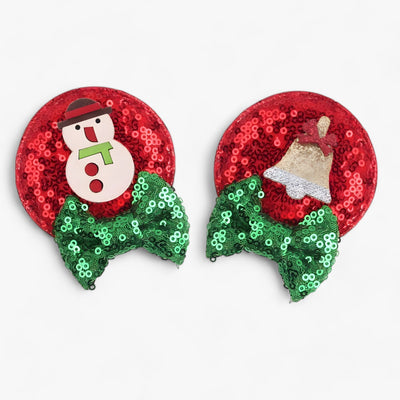 Christmas Hair Accessories | Disney Mouse Ears Hair Clips - Sparkling Fun for the Holidays