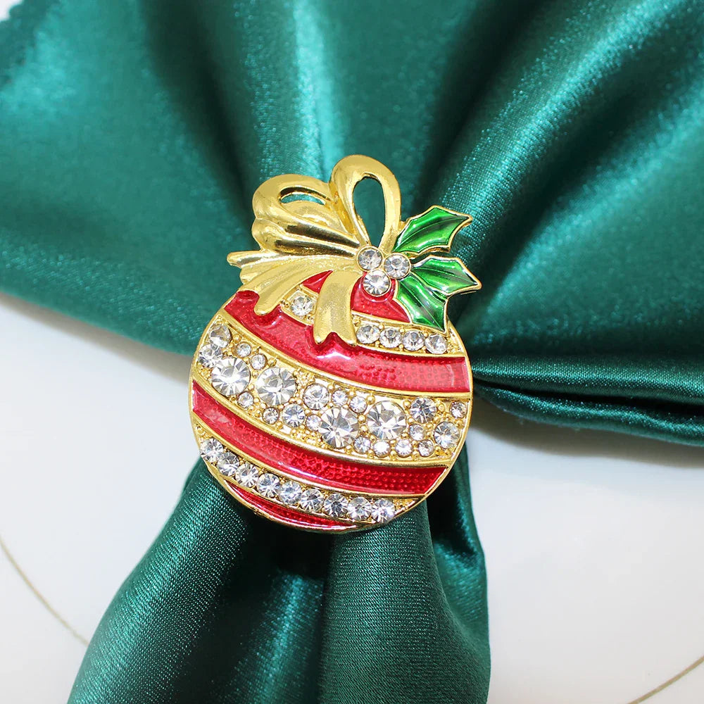 Holiday Elegance | 6 Christmas Napkin Rings with Pine Cones - Perfect