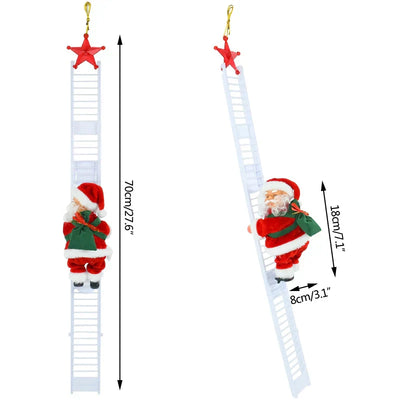Jolly | Climbing Santa Doll with Music - Festive Decoration for Christmas Tree