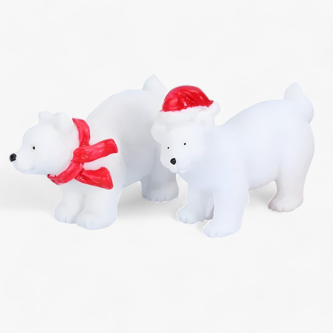 Léo | Set of Miniature Polar Bear Figures - Christmas Decorations and DIY Accessories for Snowy Landscapes