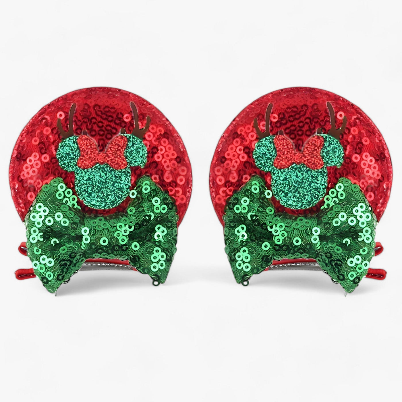 Christmas Hair Accessories | Disney Mouse Ears Hair Clips - Sparkling Fun for the Holidays