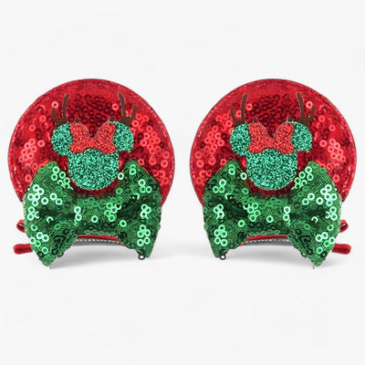 Christmas Hair Accessories | Disney Mouse Ears Hair Clips - Sparkling Fun for the Holidays