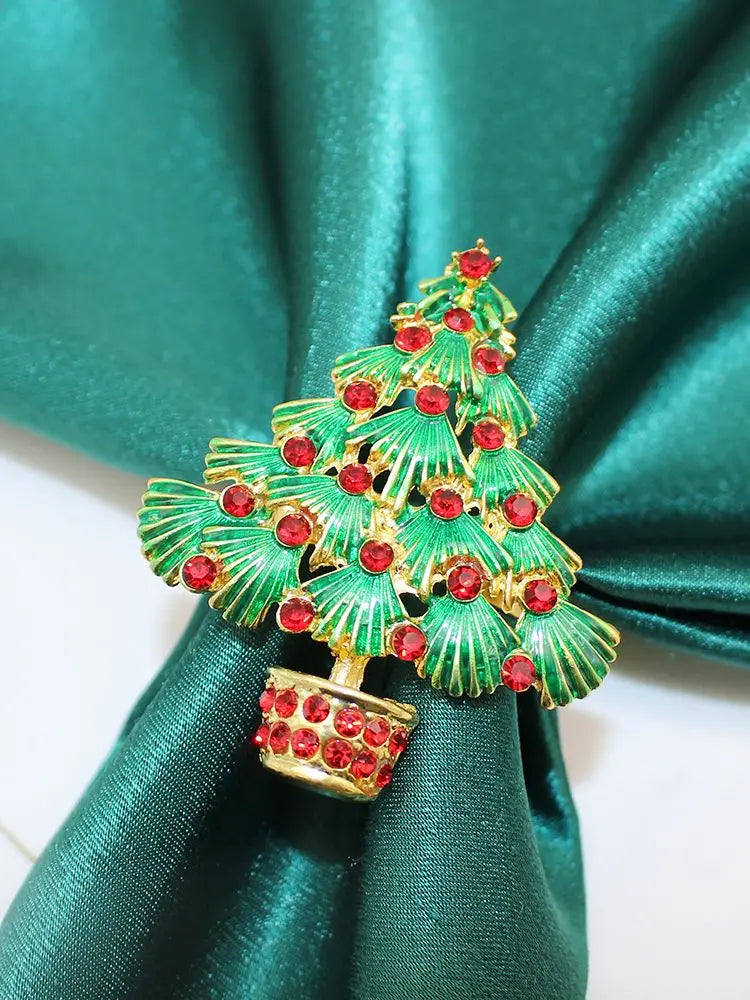 Holiday Elegance | 6 Christmas Napkin Rings with Pine Cones - Perfect