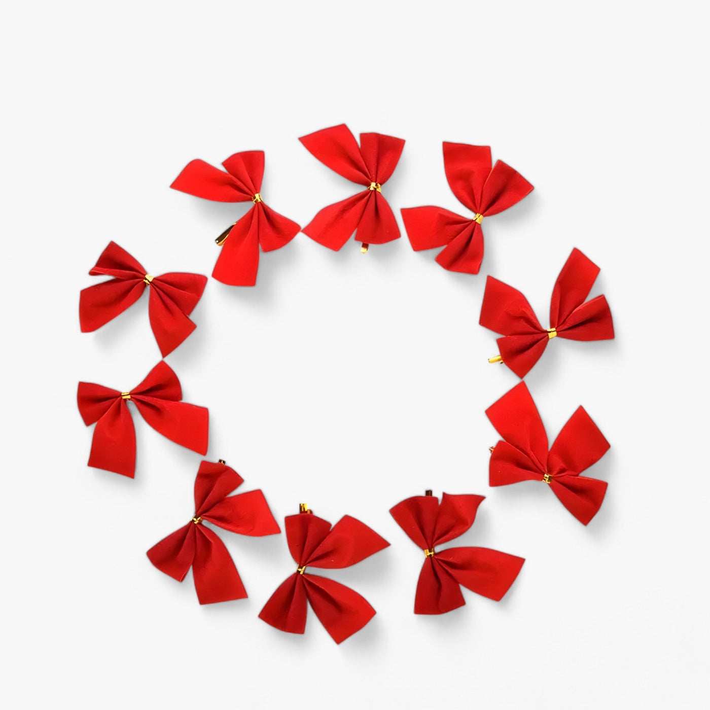 Christmas Decorator | 12 Red Bows - Festive and Elegant Decoration for the Christmas Tree