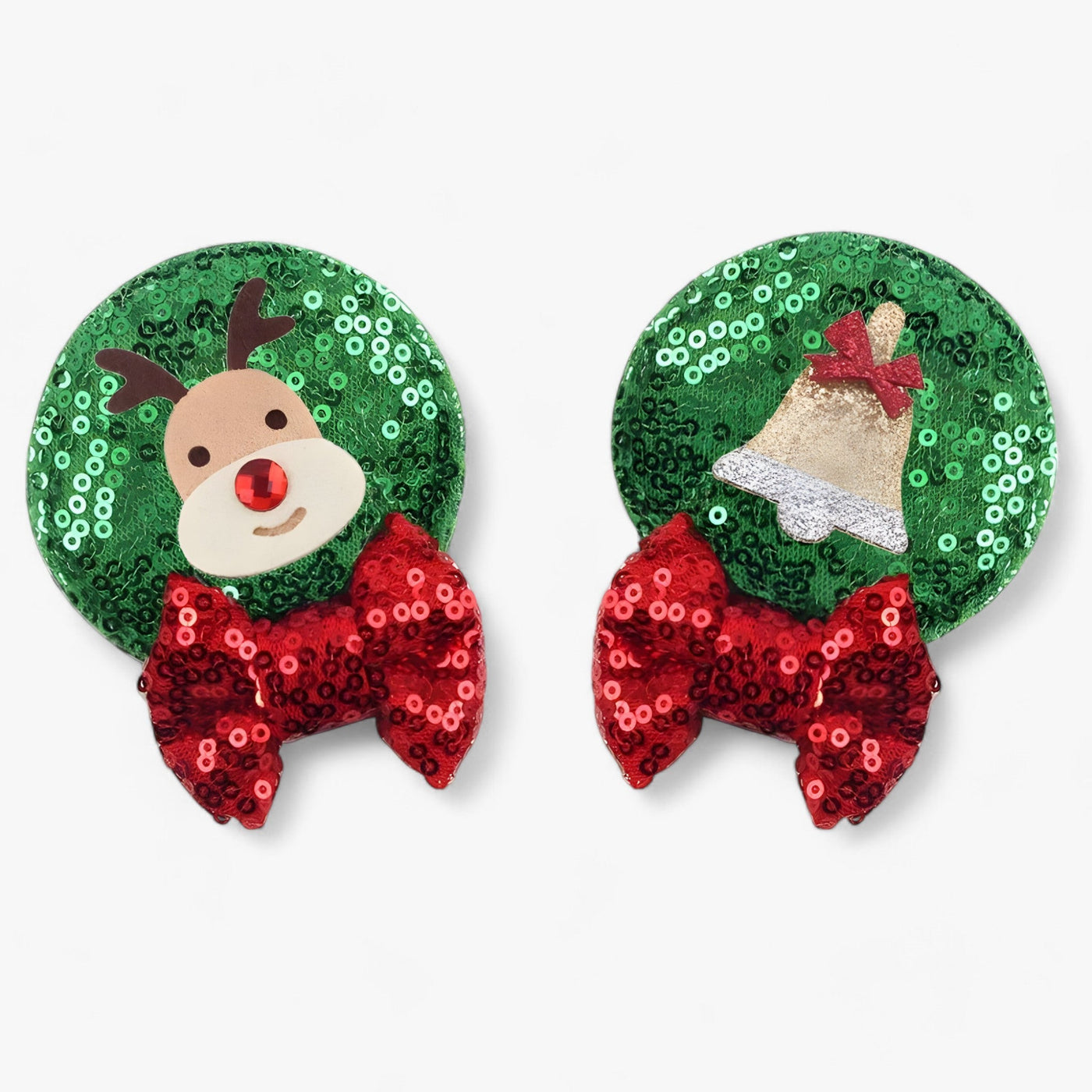 Christmas Hair Accessories | Disney Mouse Ears Hair Clips - Sparkling Fun for the Holidays