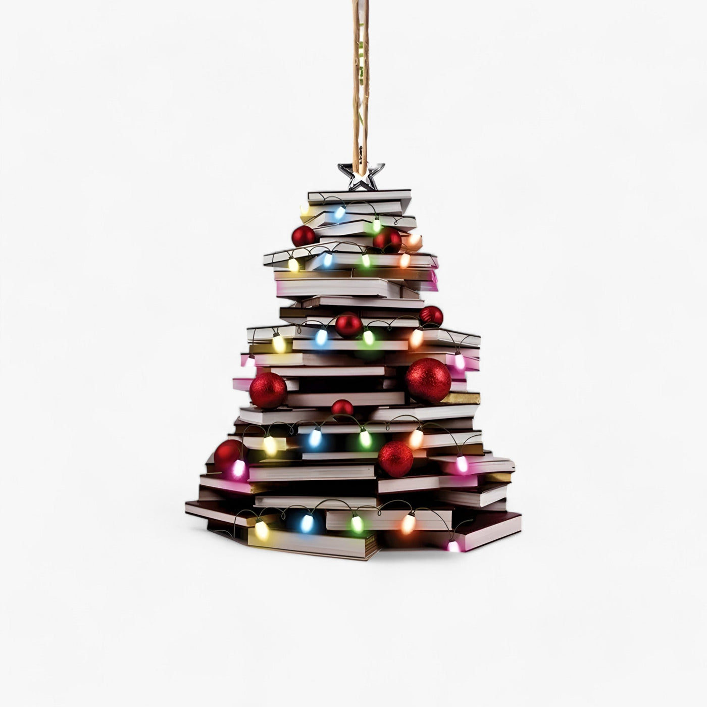 Book Lover | Flat 2D Acrylic Books Hanging - Creative Christmas Decoration for Home and Window