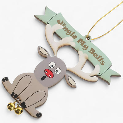 Jingle My Bells | Funny Christmas Ornament - Bell Hanger Santa for Christmas Tree and New Year Decoration