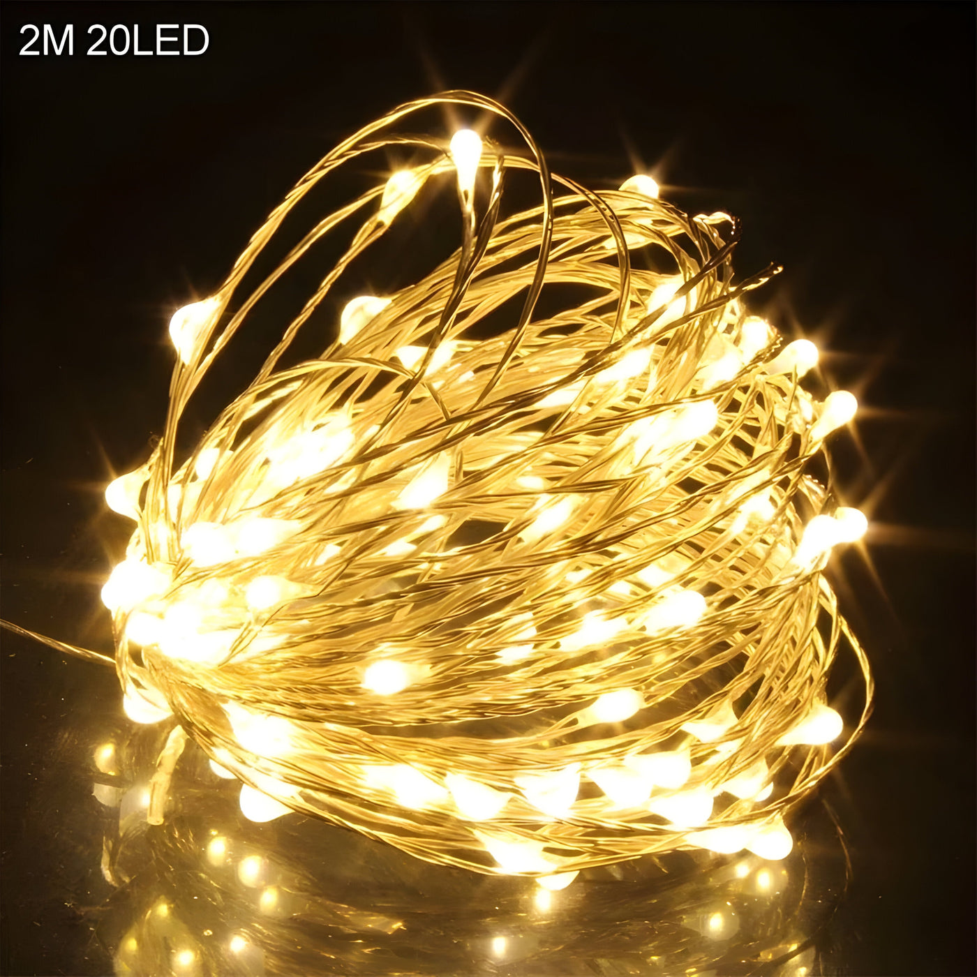 TwinkleLights | LED String Lights 20LED - Illuminate Your Parties with Santa and Snowflakes