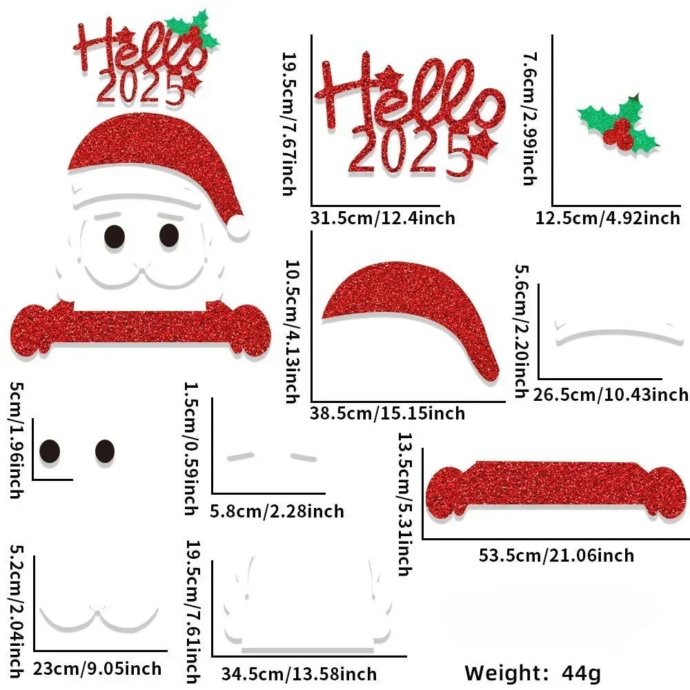 Fristy | Felt Christmas Stickers for Doors and Windows - Festive Decoration for Home