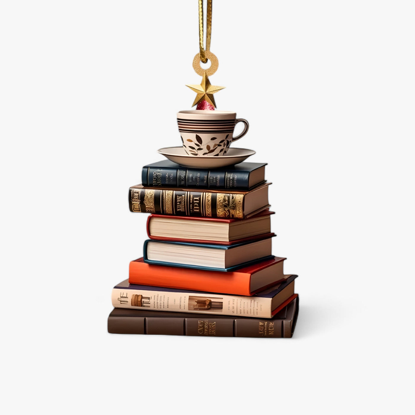 Book Lover | Flat 2D Acrylic Books Hanging - Creative Christmas Decoration for Home and Window